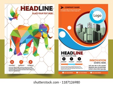 Business abstract vector template Brochure design cover modern layout annual report
poster flyer in A4 with colorful triangles geometric shapes for tech science market with light background

