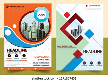 Business abstract vector template Brochure design cover modern layout annual report
poster flyer in A4 with colorful triangles geometric shapes for tech science market with light background

