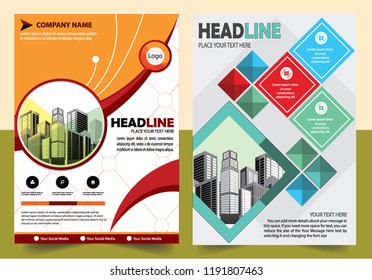 Business abstract vector template Brochure design cover modern layout annual report
poster flyer in A4 with colorful triangles geometric shapes for tech science market with light background

