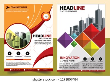 Business abstract vector template Brochure design cover modern layout annual report
poster flyer in A4 with colorful triangles geometric shapes for tech science market with light background

