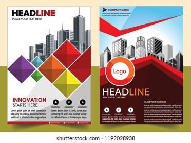 Business abstract vector template Brochure design cover modern layout annual report
poster flyer in A4 with colorful triangles geometric shapes for tech science market with light back