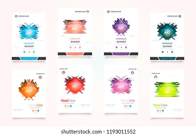 Business abstract vector template. Brochure design, cover modern layout, annual report, poster, flyer in A4 with colourful triangles, geometric shapes for tech, science, market with light background.