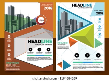 Business abstract vector template Brochure design cover modern layout annual report
poster flyer in A4 with colorful triangles geometric shapes for tech science market with light background
