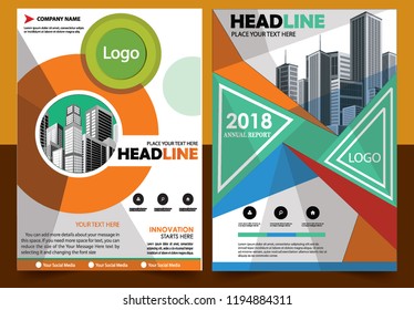 Business abstract vector template Brochure design cover modern layout annual report
poster flyer in A4 with colorful triangles geometric shapes for tech science market with light background