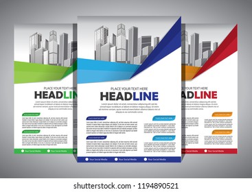 Business abstract vector template. Brochure design, cover modern layout, annual report, poster, flyer in A4 with colorful triangles, geometric shapes for tech, science, market with light background