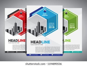 Business abstract vector template. Brochure design, cover modern layout, annual report, poster, flyer in A4 with colorful triangles, geometric shapes for tech, science, market with light background