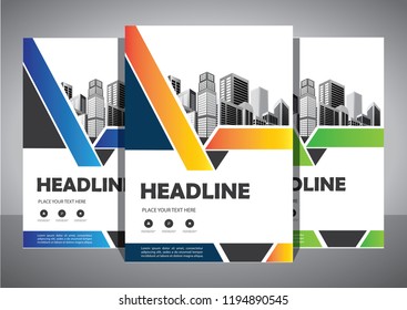 Business abstract vector template. Brochure design, cover modern layout, annual report, poster, flyer in A4 with colorful triangles, geometric shapes for tech, science, market with light background