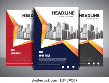 Business abstract vector template. Brochure design, cover modern layout, annual report, poster, flyer in A4 with colorful triangles, geometric shapes for tech, science, market with light background
