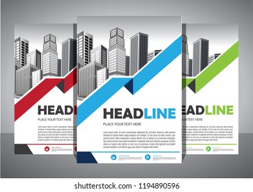 Business abstract vector template. Brochure design, cover modern layout, annual report, poster, flyer in A4 with colorful triangles, geometric shapes for tech, science, market with light background