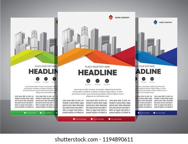Business abstract vector template. Brochure design, cover modern layout, annual report, poster, flyer in A4 with colorful triangles, geometric shapes for tech, science, market with light background