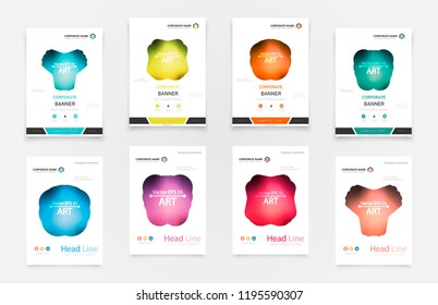 Business abstract vector template. Brochure design, cover modern layout, annual report, poster, flyer in A4 with colourful triangles, geometric shapes for tech, science, market with light background.