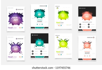 Business abstract vector template. Brochure design, cover modern layout, annual report, poster, flyer in A4 with colourful triangles, geometric shapes for tech, science, market with light background.