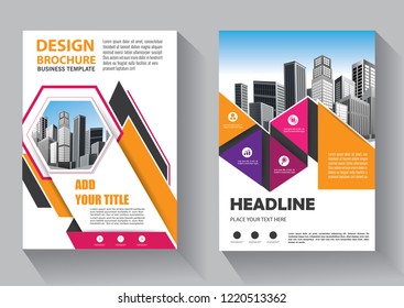 Business abstract vector template. Brochure design, cover modern layout, annual report, poster, flyer in A4 with colorful triangles, geometric shapes for tech, science, market with light background