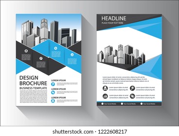 Business abstract vector template. Brochure design, cover modern layout, annual report, poster, flyer in A4 with colorful triangles, geometric shapes for tech, science, market with light background
