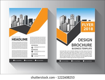 Business abstract vector template. Brochure design, cover modern layout, annual report, poster, flyer in A4 with colorful triangles, geometric shapes for tech, science, market with light background