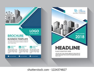 Business abstract vector template. Brochure design, cover modern layout, annual report, poster, flyer in A4 with colorful triangles, geometric shapes for tech, science, market with light background