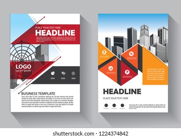 Business abstract vector template. Brochure design, cover modern layout, annual report, poster, flyer in A4 with colorful triangles, geometric shapes for tech, science, market with light background