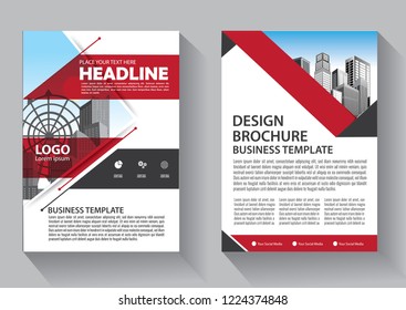 Business abstract vector template. Brochure design, cover modern layout, annual report, poster, flyer in A4 with colorful triangles, geometric shapes for tech, science, market with light background