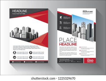 Business abstract vector template. Brochure design, cover modern layout, annual report, poster, flyer in A4 with colorful triangles, geometric shapes for tech, science, market with light background