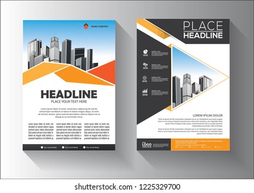 Business abstract vector template. Brochure design, cover modern layout, annual report, poster, flyer in A4 with colorful triangles, geometric shapes for tech, science, market with light background