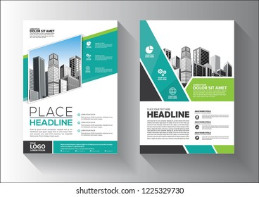 Business abstract vector template. Brochure design, cover modern layout, annual report, poster, flyer in A4 with colorful triangles, geometric shapes for tech, science, market with light background