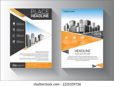 Business abstract vector template. Brochure design, cover modern layout, annual report, poster, flyer in A4 with colorful triangles, geometric shapes for tech, science, market with light background