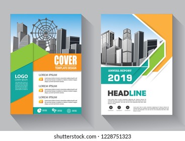Business abstract vector template. Brochure design, cover modern layout, annual report, poster, flyer in A4 with colorful triangles, geometric shapes for tech, science, market with light background