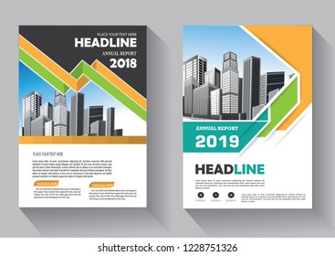 Business abstract vector template. Brochure design, cover modern layout, annual report, poster, flyer in A4 with colorful triangles, geometric shapes for tech, science, market with light background