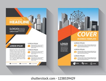 Business abstract vector template. Brochure design, cover modern layout, annual report, poster, flyer in A4 with colorful triangles, geometric shapes for tech, science, market with light background