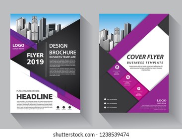 Business abstract vector template. Brochure design, cover modern layout, annual report, poster, flyer in A4 with colorful triangles, geometric shapes for tech, science, market with light background
