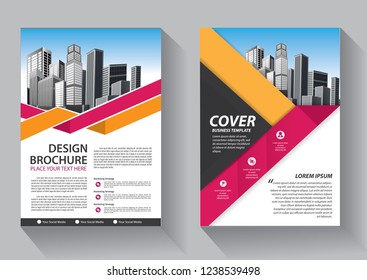 Business abstract vector template. Brochure design, cover modern layout, annual report, poster, flyer in A4 with colorful triangles, geometric shapes for tech, science, market with light background