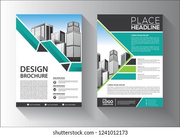 Business abstract vector template. Brochure design, cover modern layout, annual report, poster, flyer in A4 with colorful triangles, geometric shapes for tech, science, market with light background