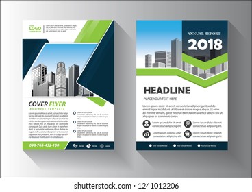 Business abstract vector template. Brochure design, cover modern layout, annual report, poster, flyer in A4 with colorful triangles, geometric shapes for tech, science, market with light background