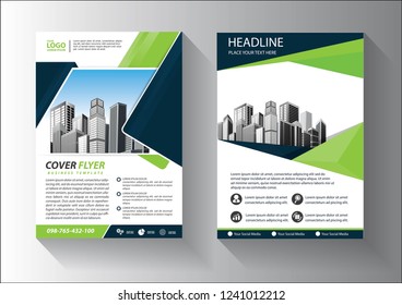 Business abstract vector template. Brochure design, cover modern layout, annual report, poster, flyer in A4 with colorful triangles, geometric shapes for tech, science, market with light background
