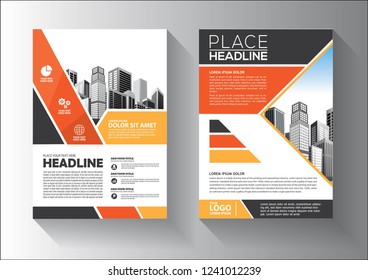 Business abstract vector template. Brochure design, cover modern layout, annual report, poster, flyer in A4 with colorful triangles, geometric shapes for tech, science, market with light background