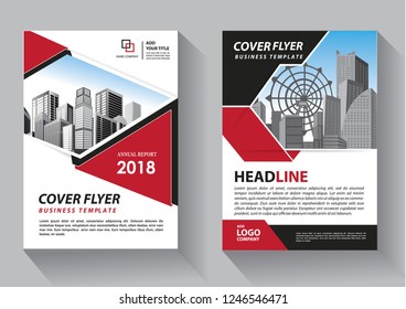 Business abstract vector template. Brochure design, cover modern layout, annual report, poster, flyer in A4 with colorful triangles, geometric shapes for tech, science, market with light background