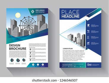 Business abstract vector template. Brochure design, cover modern layout, annual report, poster, flyer in A4 with colorful triangles, geometric shapes for tech, science, market with light background