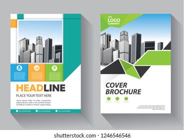 Business abstract vector template. Brochure design, cover modern layout, annual report, poster, flyer in A4 with colorful triangles, geometric shapes for tech, science, market with light background