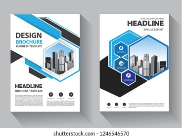 Business abstract vector template. Brochure design, cover modern layout, annual report, poster, flyer in A4 with colorful triangles, geometric shapes for tech, science, market with light background