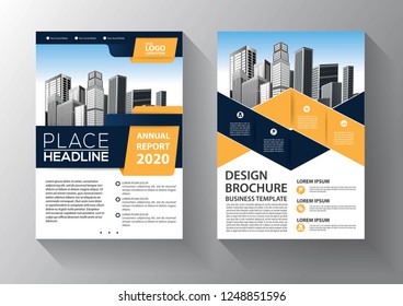 Business abstract vector template. Brochure design, cover modern layout, annual report, poster, flyer in A4 with colorful triangles, geometric shapes for tech, science, market with light background