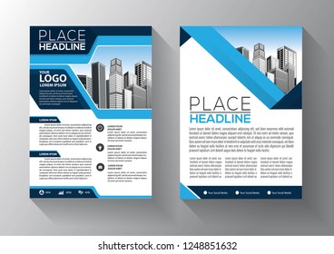 Business abstract vector template. Brochure design, cover modern layout, annual report, poster, flyer in A4 with colorful triangles, geometric shapes for tech, science, market with light background