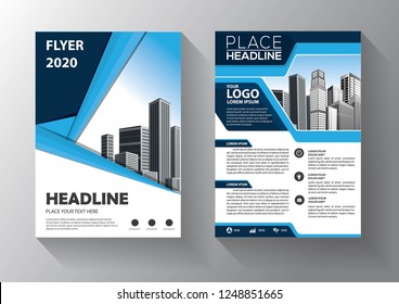 Business abstract vector template. Brochure design, cover modern layout, annual report, poster, flyer in A4 with colorful triangles, geometric shapes for tech, science, market with light background