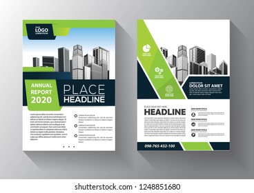 Business abstract vector template. Brochure design, cover modern layout, annual report, poster, flyer in A4 with colorful triangles, geometric shapes for tech, science, market with light background