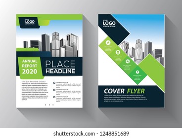 Business abstract vector template. Brochure design, cover modern layout, annual report, poster, flyer in A4 with colorful triangles, geometric shapes for tech, science, market with light background