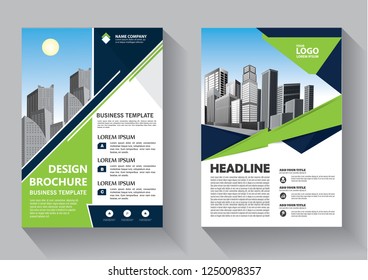 Business abstract vector template. Brochure design, cover modern layout, annual report, poster, flyer in A4 with colorful triangles, geometric shapes for tech, science, market with light background