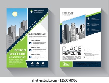 Business abstract vector template. Brochure design, cover modern layout, annual report, poster, flyer in A4 with colorful triangles, geometric shapes for tech, science, market with light background