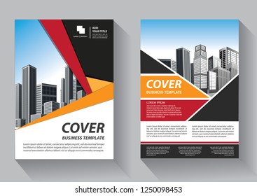 Business abstract vector template. Brochure design, cover modern layout, annual report, poster, flyer in A4 with colorful triangles, geometric shapes for tech, science, market with light background