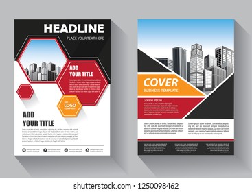 Business abstract vector template. Brochure design, cover modern layout, annual report, poster, flyer in A4 with colorful triangles, geometric shapes for tech, science, market with light background
