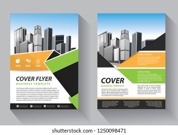 Business abstract vector template. Brochure design, cover modern layout, annual report, poster, flyer in A4 with colorful triangles, geometric shapes for tech, science, market with light background