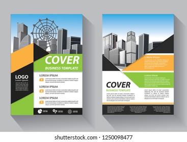 Business abstract vector template. Brochure design, cover modern layout, annual report, poster, flyer in A4 with colorful triangles, geometric shapes for tech, science, market with light background